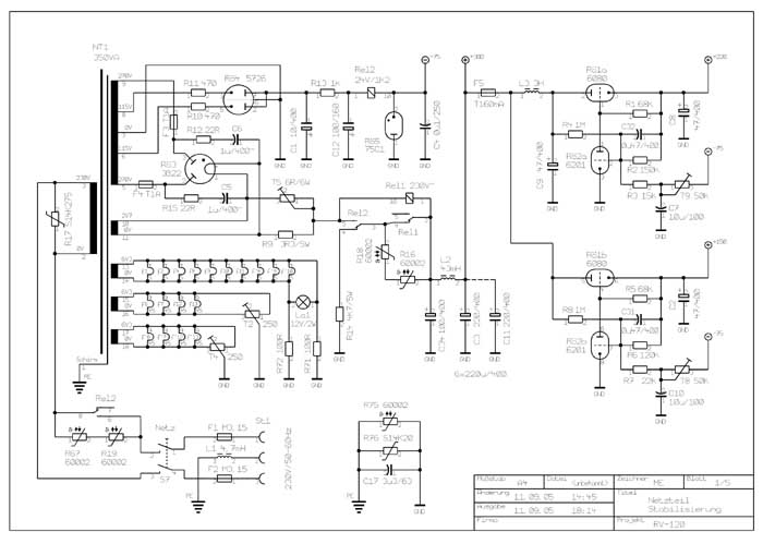 Netzteilschaltung RV-120