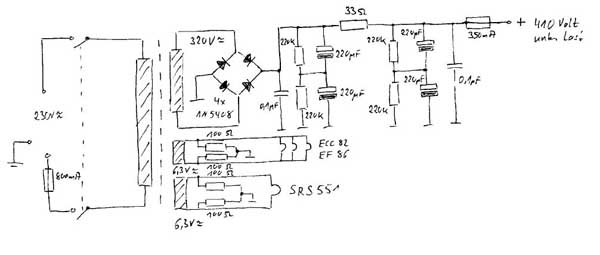 Schaltbild des Netzteils
