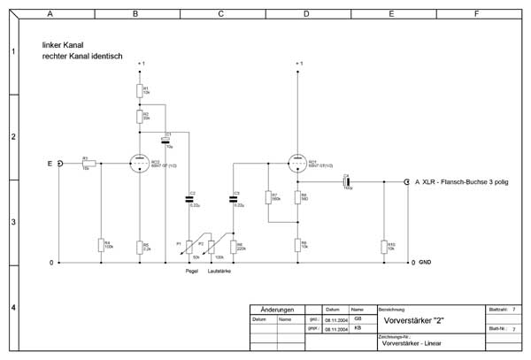 Schaltbild Vorverstärker "Linear"
