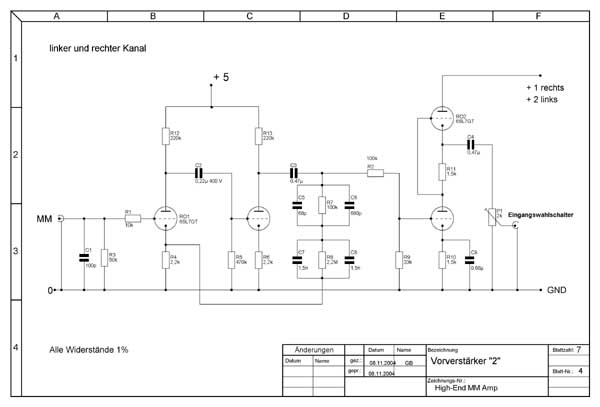 Schaltbild High-End MM-Amp
