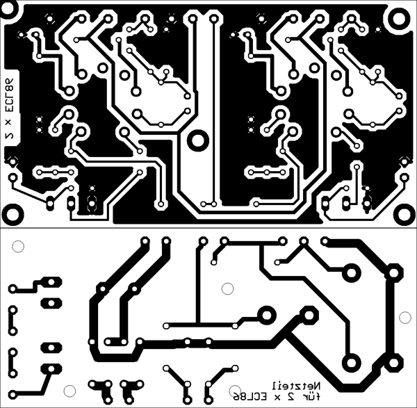 Layout Verstärker- und Netzteil-Platine