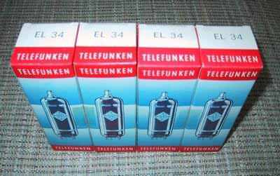Telefunken-Verpackungsbox fuer eine EL34 von RFT