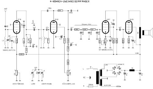 Schaltbild des Kurzwellen-Zweikreisers