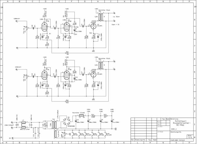 Schaltplan des Verstärkers