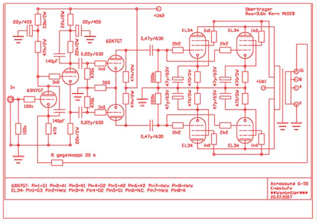 Schaltbild der Endstufe