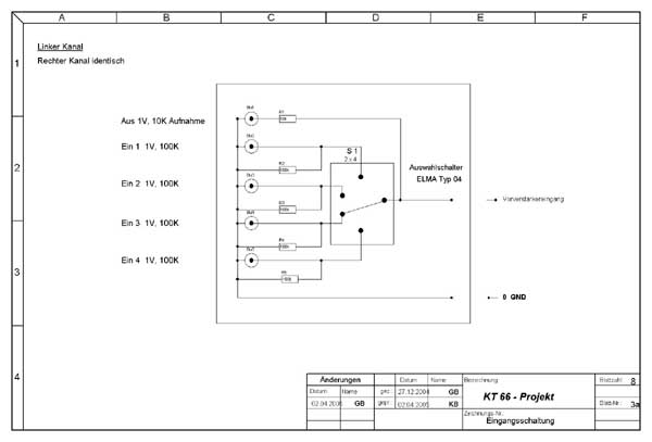 Schaltbild Eingangswahlschaltung