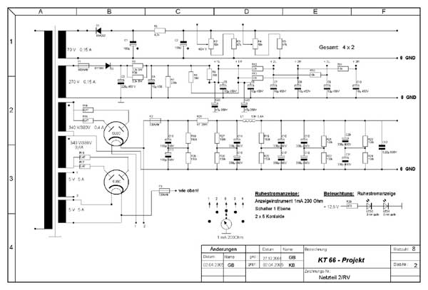 Schaltbild Ruhestromschaltung; Netzteil Blatt #2