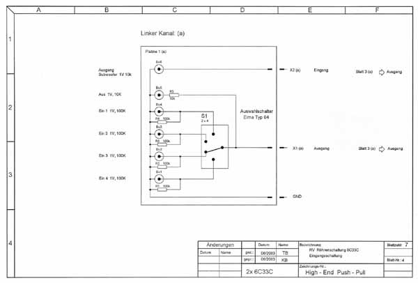 Die Eingangswahlschaltung: Blatt Nr.4