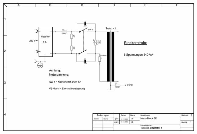 Schaltbild Netztrafo