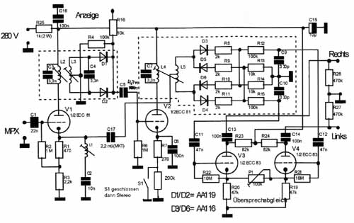 Schaltbild Roehren-Stereodekoder