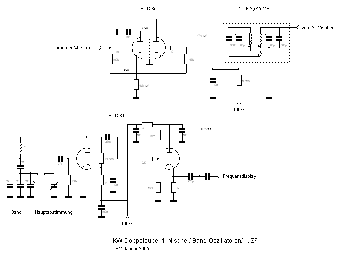 Schaltplan 1. Mischer, Bandoszillatoren, 1. ZF