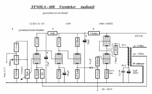 Schaltung Synola SE 608 SRPP