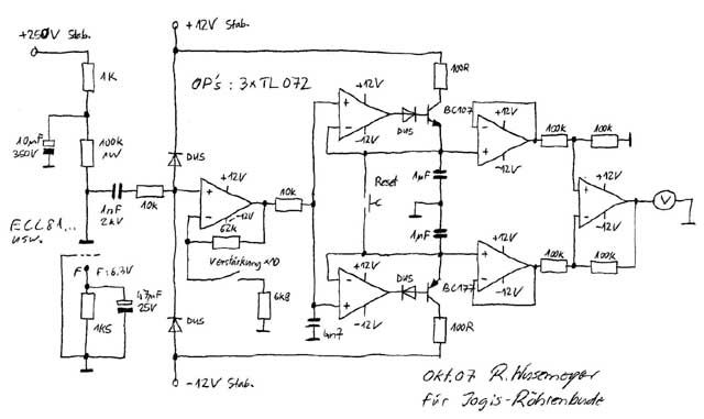 Schaltung Mikrofonietester