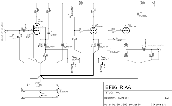 Schaltbild EF86 - RIAA