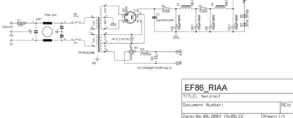 Schaltbild EL86 OTL - Amp