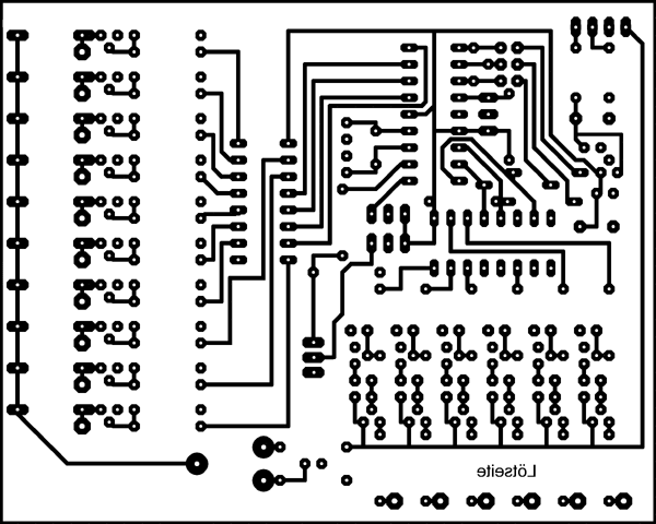 Platinenlayout; Unterseite; Simple DCF-Nixie-Clock von Christian 
Klippel