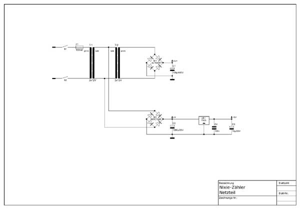 Schaltbild des Netzteils