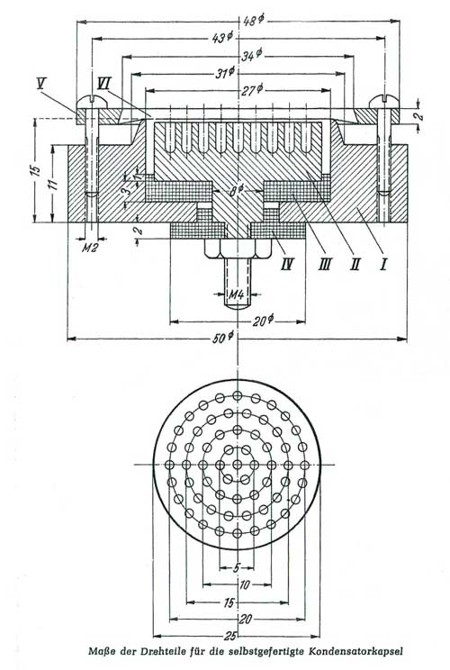 Konstruktionsaufbau eines Kondensator-Mikrofons
