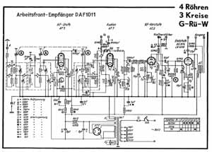 Deutscher Arbeitsfront-Empfänger DAF 1011, mit 
AF3, AF7, AC2, RE614, AZ1