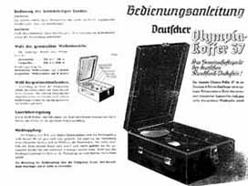 Bedienungsanleitung zum Deutschen Olympia-Koffer 1937 - Aussenseite