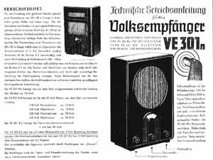 Bedienungsanleitung zum Volksempfänger VE 301 n - Aussenseite