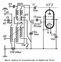 Schaltung Kurzwellen-Vorsatzgerät "KWV 
104"für VE 301 Dyn, mit VF7