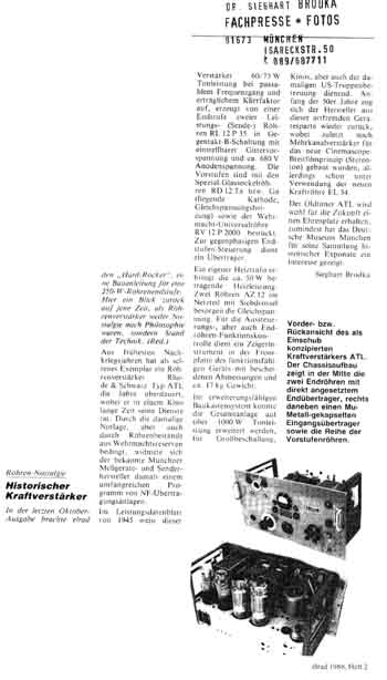 Beschreibung zum R&S ATL 60, aus Elrad 2/88